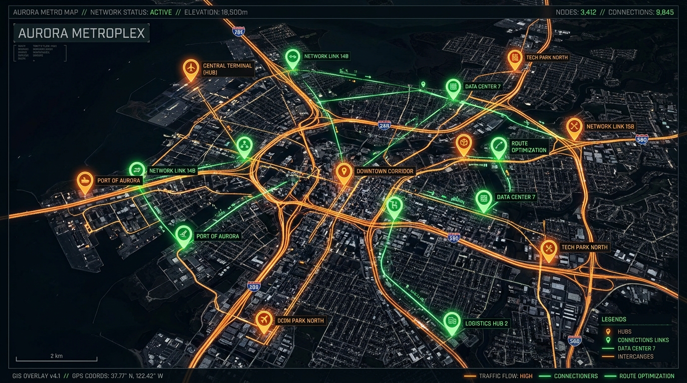 Tactical GIS Satellite HUD